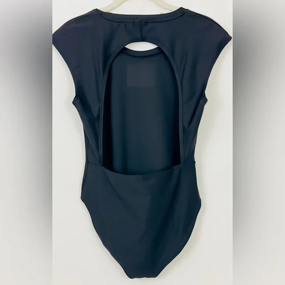 PUMA -Crystal Galaxy Women's  Black Bodysuit with open back & snap crotc… - Picture 7 of 12